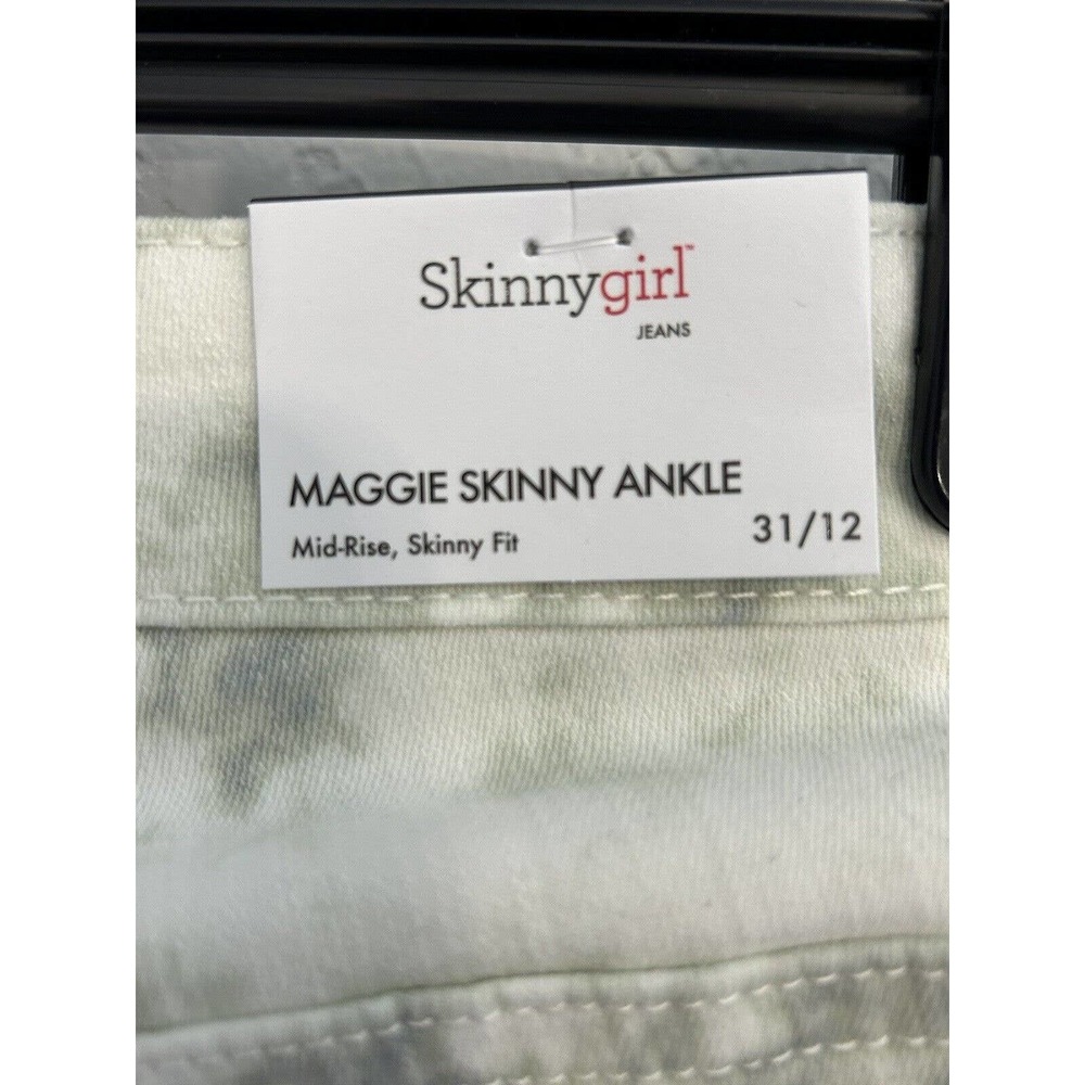 Skinnygirl Maggie Women’s Skinny Crop Jean Capri Cloud Dancer Stonewash New 12 - Picture 4 of 11